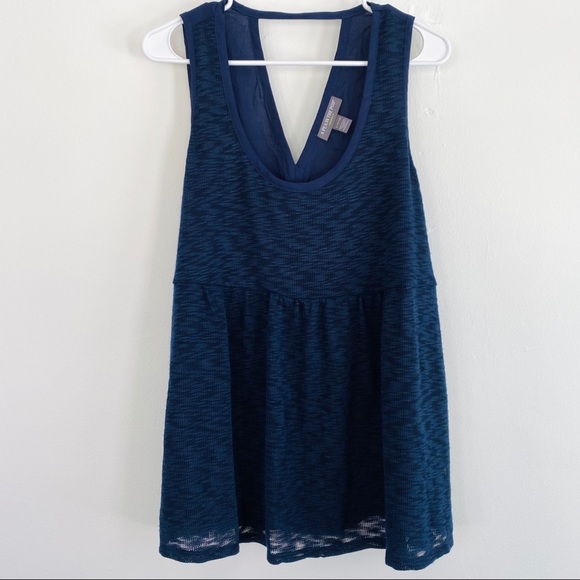 A Pea in the Pod Tops - Pea in the Pod Blue Knit Sleeveless Maternity Top